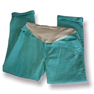 Liz Lange Maternity Jeans Mint Teal Boyfriend Jeans